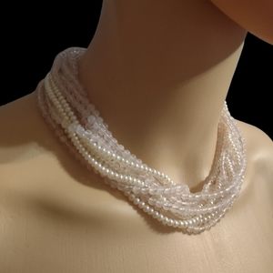 Tiffany & Co vintage genuine pearl and Rose Quartz necklace